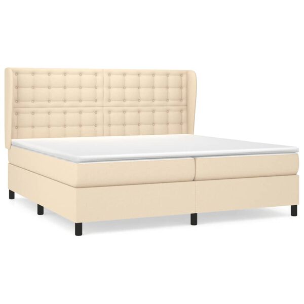 vidaXL &Kappa;&rho;&epsilon;&beta;ά&tau;&iota; Boxspring &mu;&epsilon; &Sigma;&tau;&rho;ώ&mu;&alpha; &Kappa;&rho;&epsilon;&mu; 200x200 &epsilon;&kappa;. &Upsilon;&phi;&alpha;&sigma;&mu;ά&tau;&iota;&nu;&omicron;