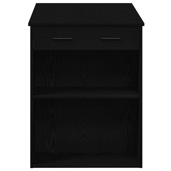 vidaXL Γραφείο με Συρτάρι και Ράφι Μαύρη Δρυ 102x62x77,5 cm