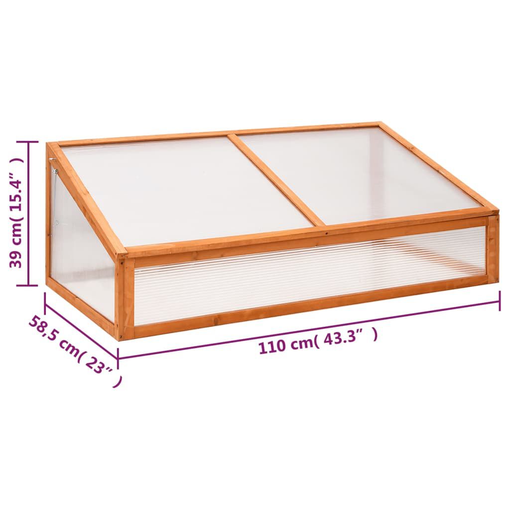 vidaXL Θερμοκήπιο Πορτοκαλί 110 x 58,5 x 39 εκ. από Ξύλο Ελάτης