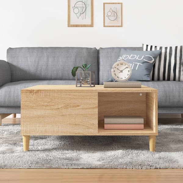 vidaXL Τραπεζάκι Σαλονιού Sonoma Δρυς 80x80x36,5 εκ. Επεξεργασμ. Ξύλο