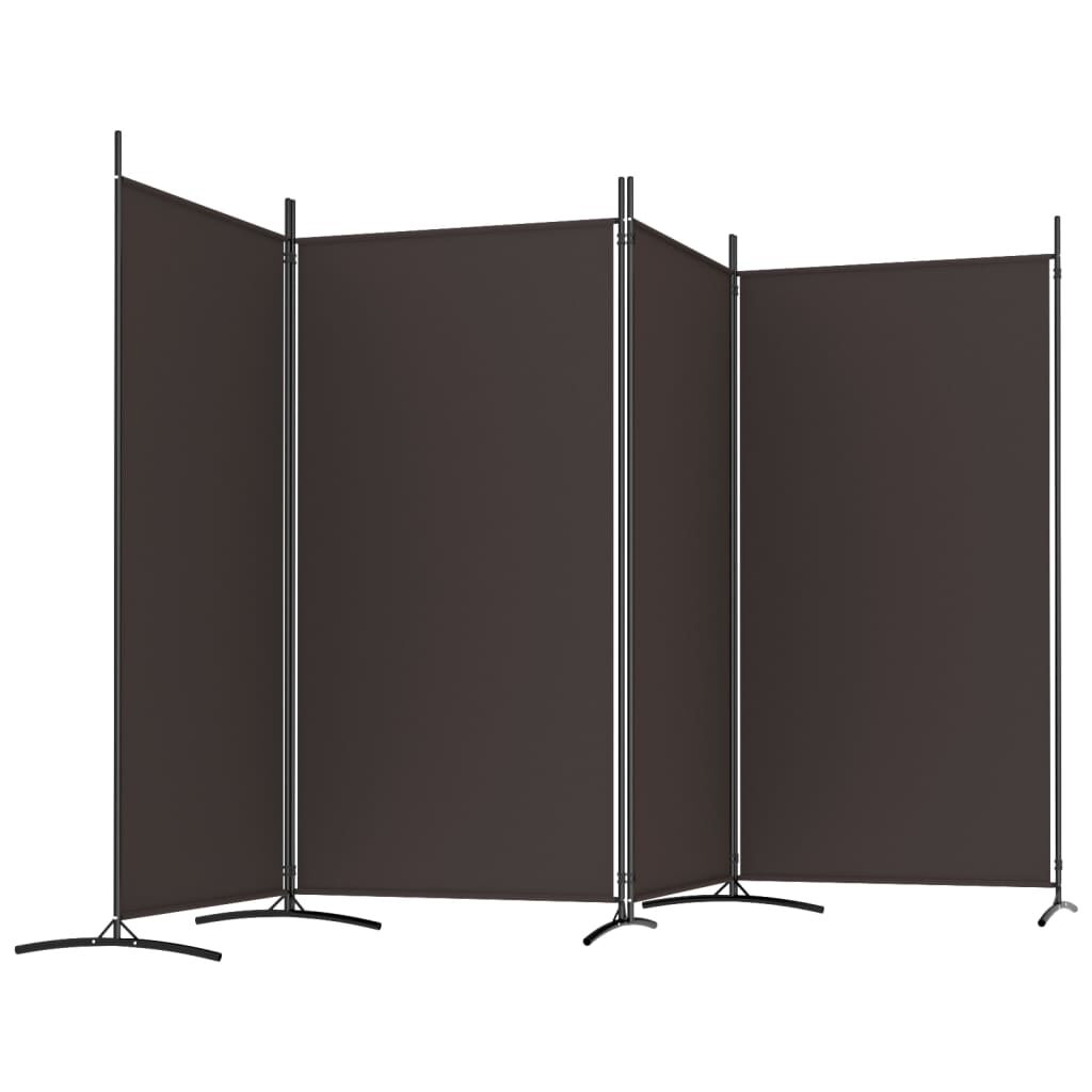 vidaXL Διαχωριστικό Δωματίου με 4 Πάνελ Καφέ 346 x 180 εκ. από Ύφασμα