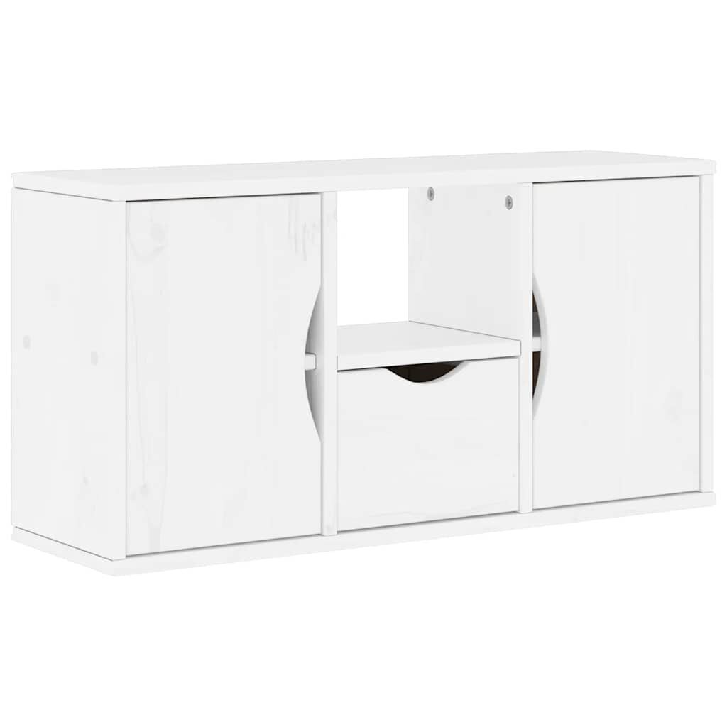 vidaXL Έπιπλο Τηλεόρασης με Συρτάρι ODDA Λευκό 79x24x40εκ. Ξύλο Πεύκου