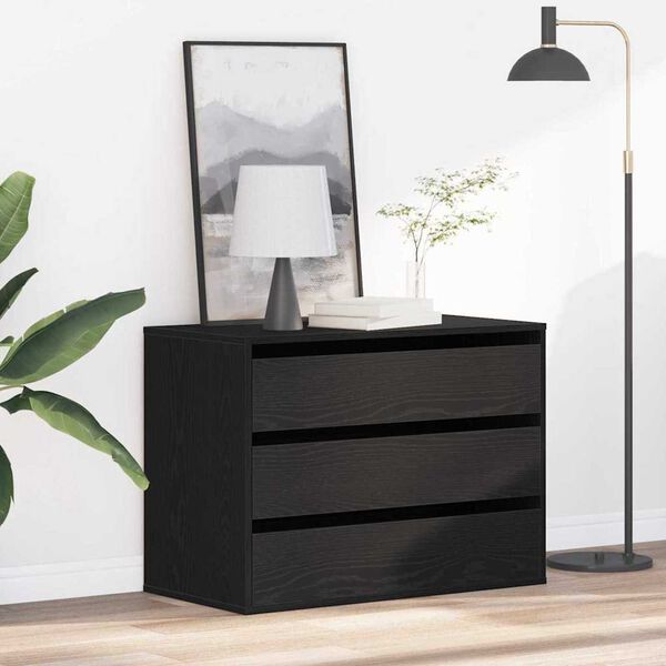 vidaXL Κουτί με Συρτάρια με συρτάρι Μαύρη δρυς 80 x 41 x 58 εκ.