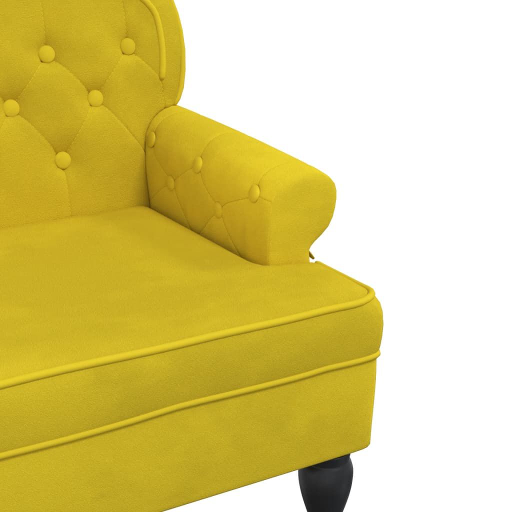 vidaXL Παγκάκι με Πλάτη Κίτρινο 119,5x64,5x75 εκ. Βελούδινο