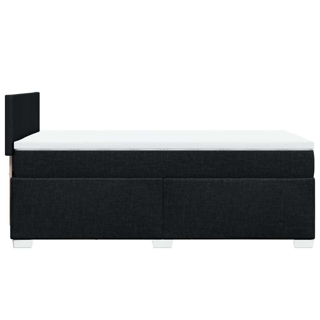 vidaXL Κρεβάτι Boxspring με Στρώμα Μαύρο 100 x 200 εκ. Υφασμάτινο