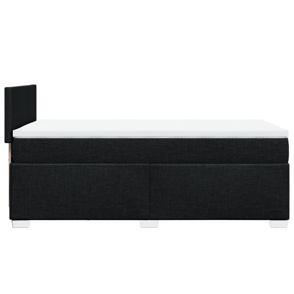 vidaXL Κρεβάτι Boxspring με Στρώμα Μαύρο 100 x 200 εκ. Υφασμάτινο