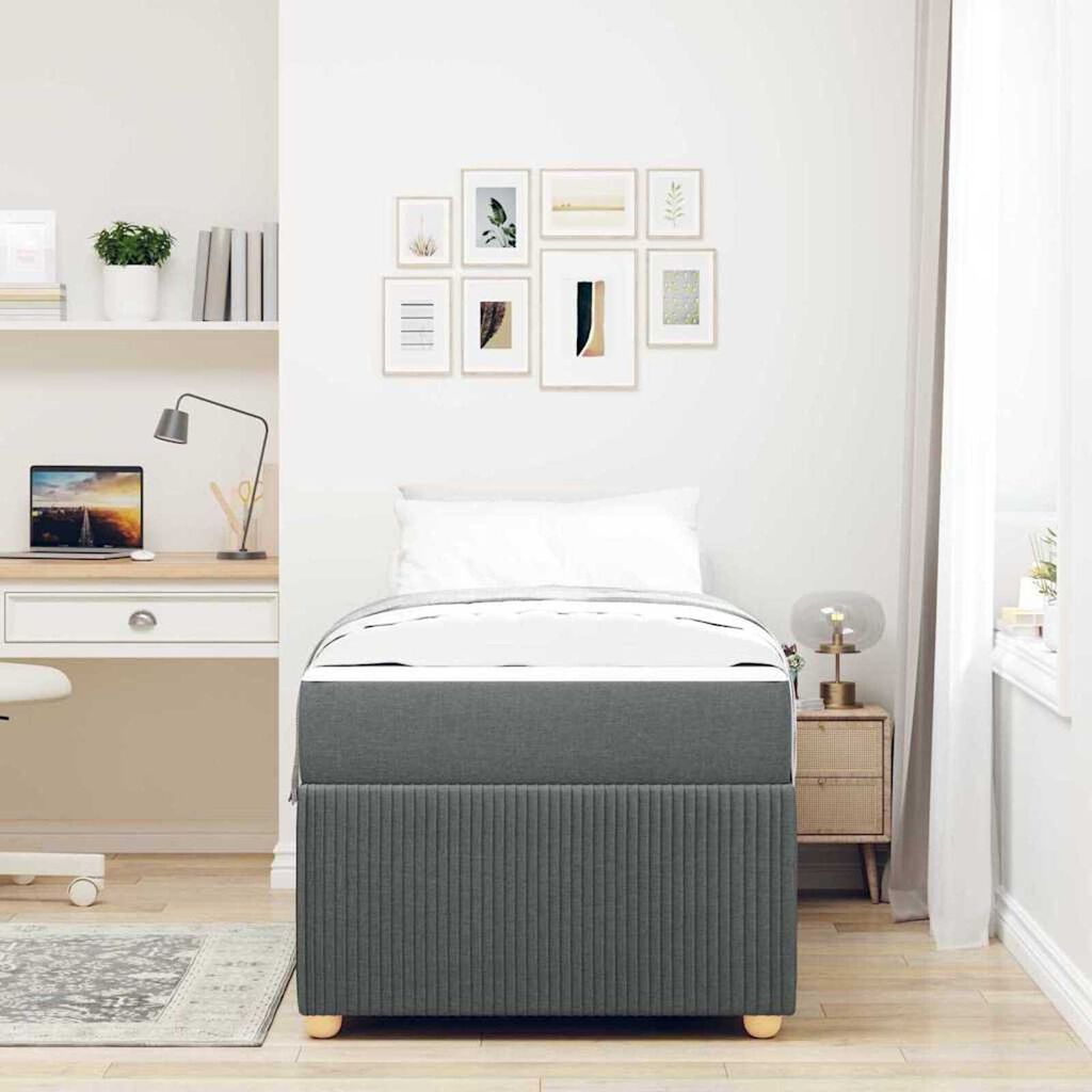 vidaXL Σκελετός Κρεβατιού Άλλο Σκούρο γκρι 100 x 200 cm ύφασμα