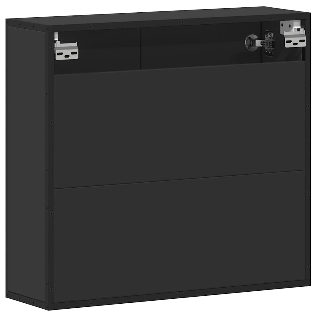vidaXL Καθρέφτης Μπάνιου με Ντουλάπι Μαύρος 65x20x60 εκ. Επεξ. Ξύλο