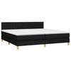 vidaXL Κρεβάτι Boxspring με Στρώμα Μαύρο 200x200 εκ. Υφασμάτινο