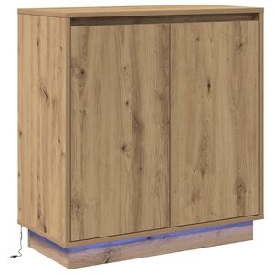 vidaXL &Pi;&lambda;&epsilon;&upsilon;&rho;&iota;&kappa;ό &Tau;&rho;&alpha;&pi;έ&zeta;&iota; LED &mu;&epsilon; &rho;ά&phi;&iota; Artisan Oak 71 x 34,5 x 75 &epsilon;&kappa;.