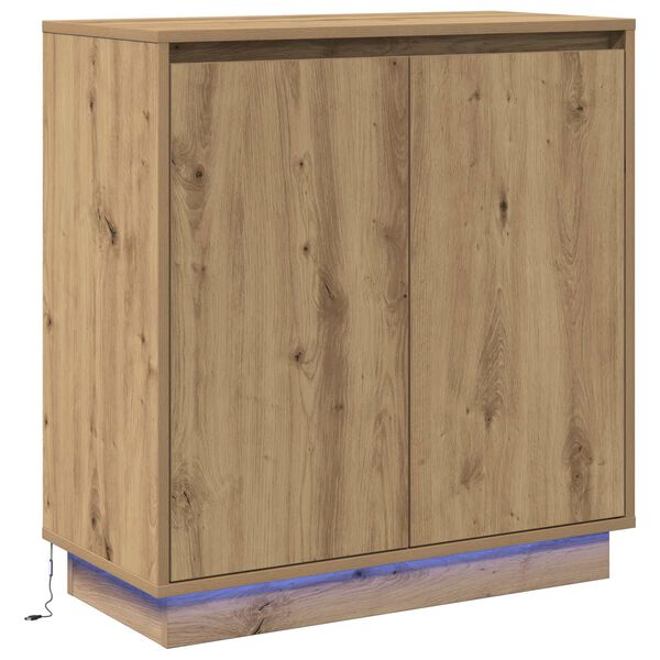 vidaXL &Pi;&lambda;&epsilon;&upsilon;&rho;&iota;&kappa;ό &Tau;&rho;&alpha;&pi;έ&zeta;&iota; LED &mu;&epsilon; &rho;ά&phi;&iota; Artisan Oak 71 x 34,5 x 75 &epsilon;&kappa;.