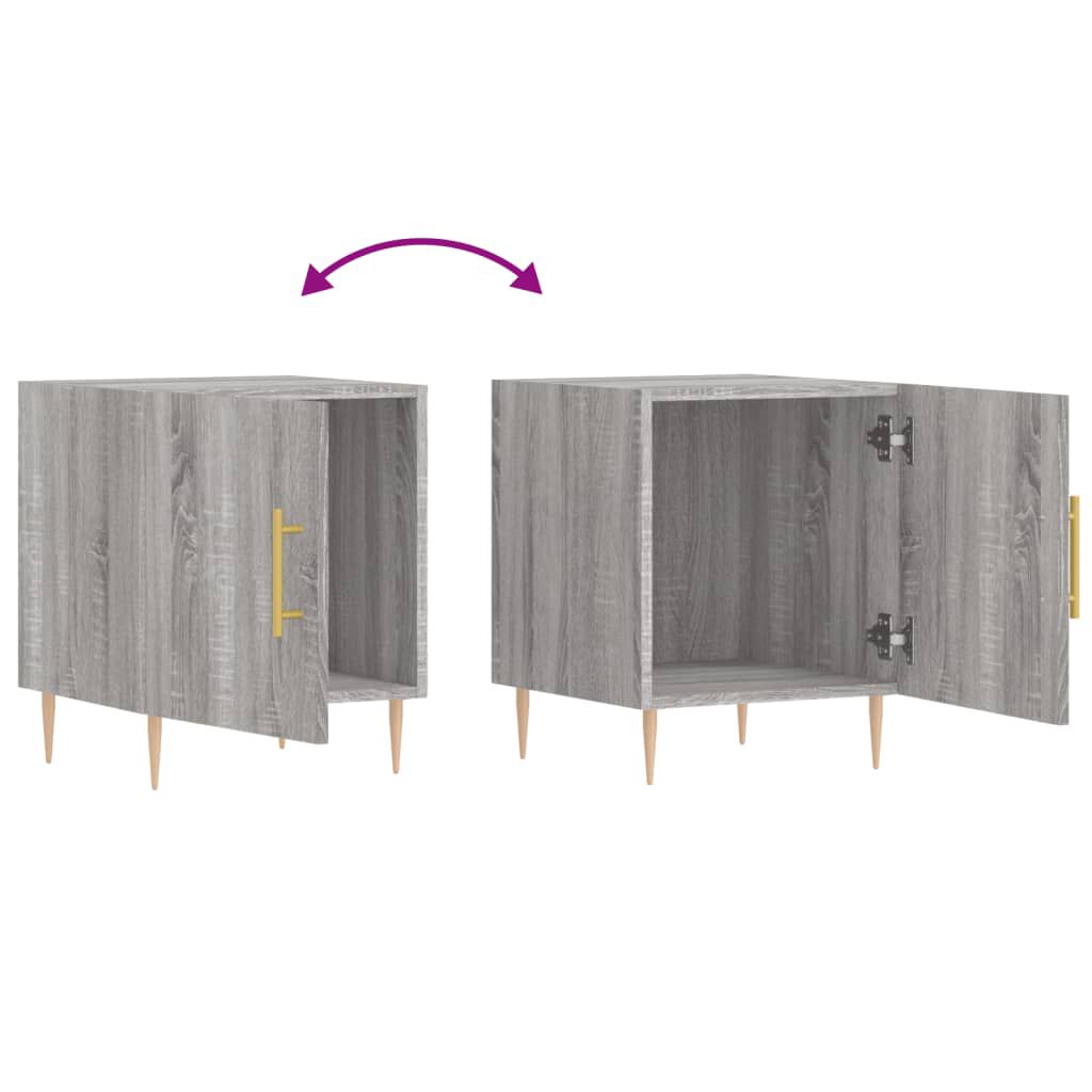 vidaXL Κομοδίνα 2 τεμ. Γκρι Sonoma 40 x 40 x 50 εκ. από Επεξεργ. Ξύλο