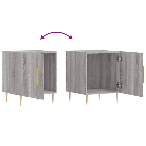 vidaXL Κομοδίνα 2 τεμ. Γκρι Sonoma 40 x 40 x 50 εκ. από Επεξεργ. Ξύλο
