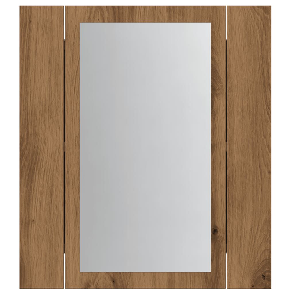 vidaXL Έπιπλο Καθρέφτη Μπάνιου LED Αρτισιανή Δρυς 40x12x45εκ Επεξ.Ξύλο