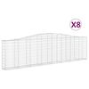 vidaXL Συρματοκιβώτια Τοξωτά 8 τεμ. 400x30x100/120 εκ. Γαλβαν. Ατσάλι