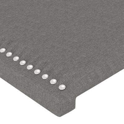 vidaXL Κεφαλάρι Κρεβατιού LED Σκούρο Γκρι 103x16x118/128εκ. Υφασμάτινο