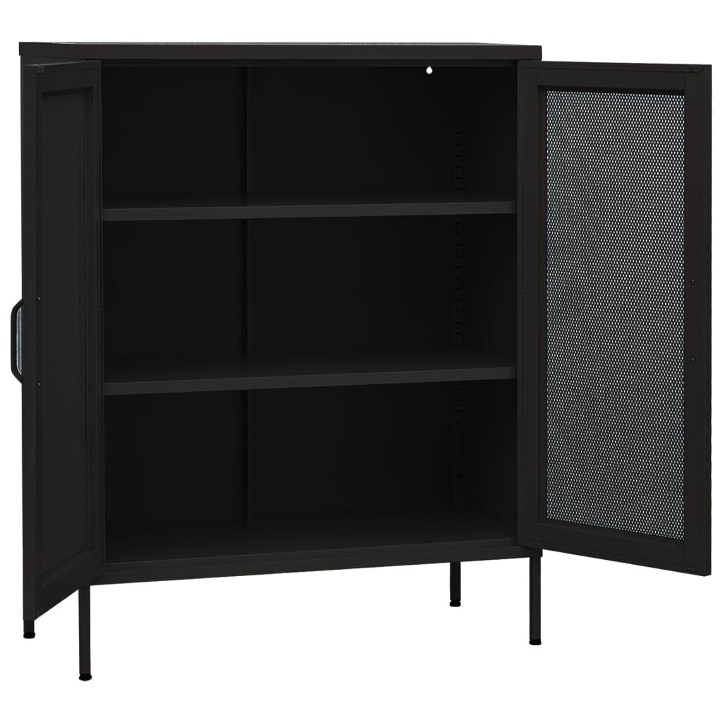 vidaXL Ντουλάπι Αποθήκευσης Μαύρο 80 x 35 x 101,5 εκ. Ατσάλινο