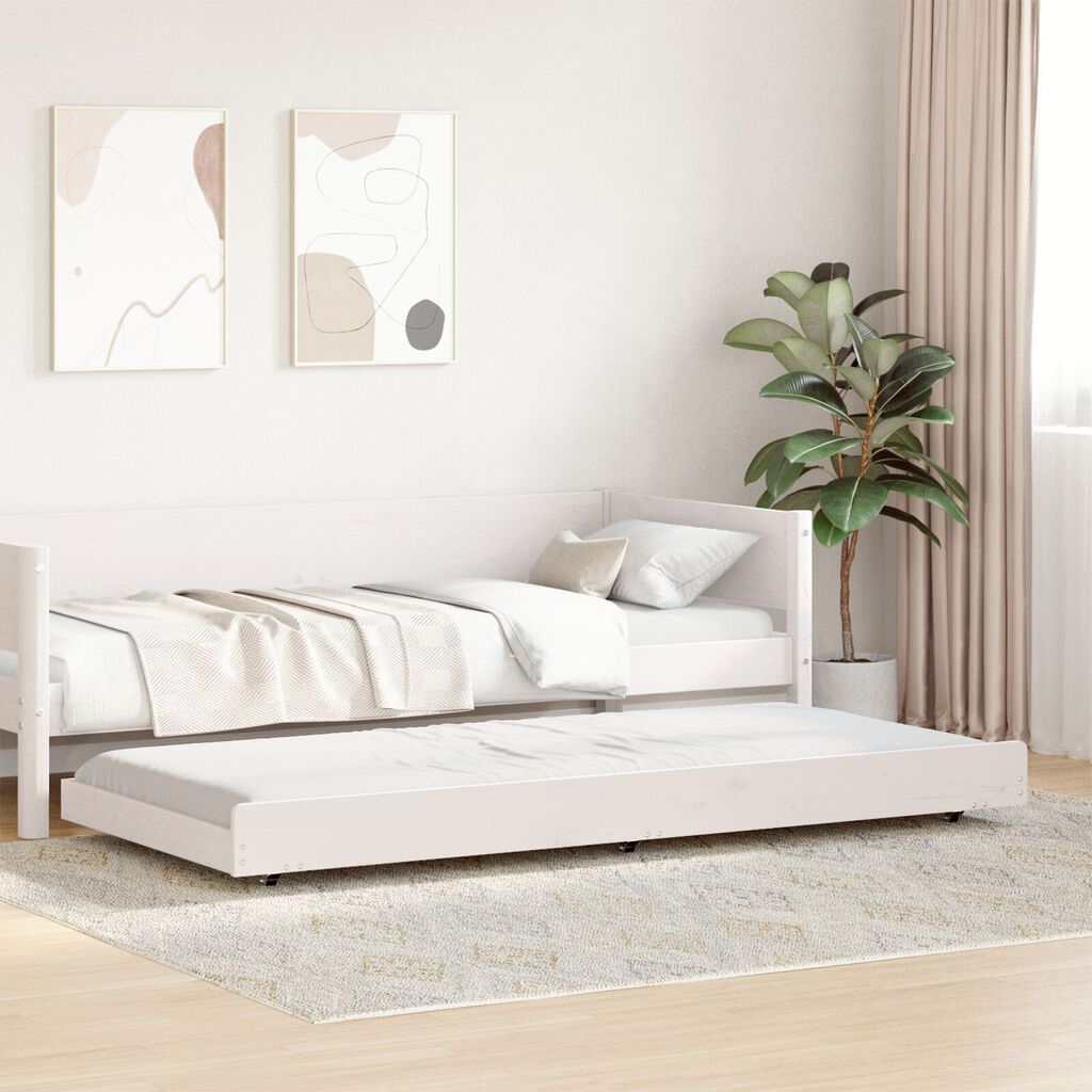 vidaXL Κρεβάτι Λευκό Ξύλο πεύκου 80 x 200 cm Ανθεκτικό Κρεβάτι