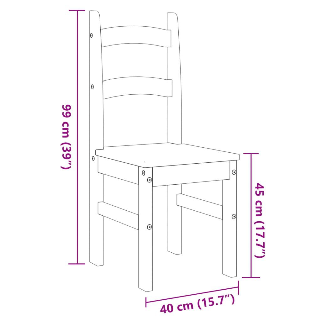 vidaXL Καρέκλες Τραπεζαρίας 2 τεμ. Λευκό 40x46x99εκ. Μασίφ Ξύλο Πεύκου