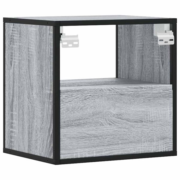 vidaXL Επίτοιχο κομοδίνο Grey Sonoma 40x31x39,5 cm