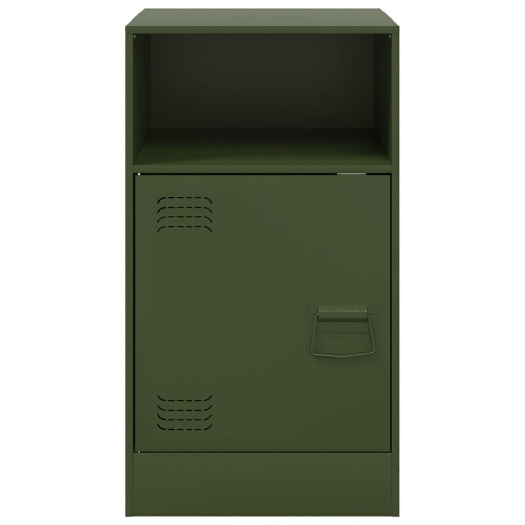 vidaXL Κομοδίνο Πράσινο Λαδί 34,5x39x62 εκ. από Χάλυβα