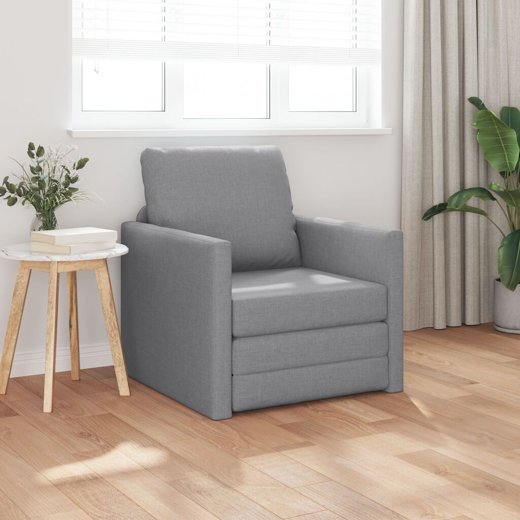 vidaXL Καναπές-Κρεβάτι Δαπέδου 2 σε 1 Αν. Γκρι 112x174x55 εκ. Ύφασμα
