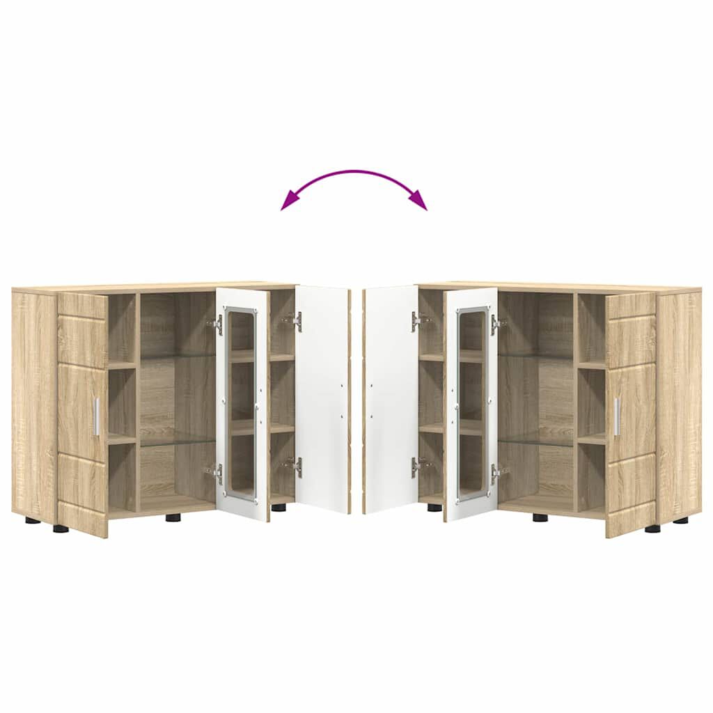 vidaXL Πλαϊνό γραφείο με ράφι με πόρτα Sonoma Δρυς 55.5 x 29 x 100 εκ