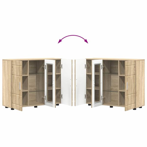 vidaXL Πλαϊνό γραφείο με ράφι με πόρτα Sonoma Δρυς 55.5 x 29 x 100 εκ