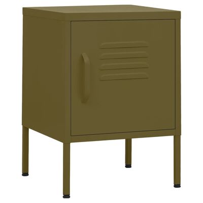 vidaXL Κομοδίνο Πράσινο Λαδί 35 x 35 x 51 εκ. από Ατσάλι