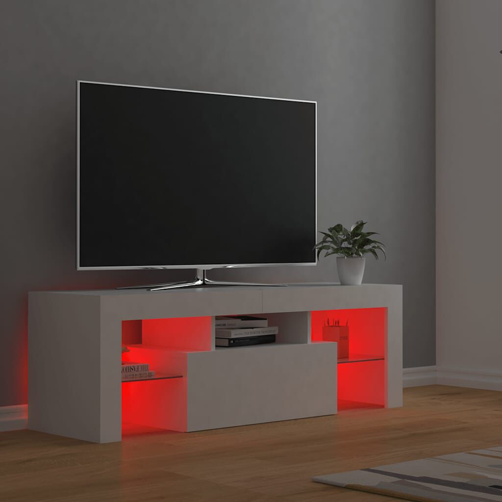 vidaXL Έπιπλο Τηλεόρασης με LED Λευκό 120x30x40 εκ.