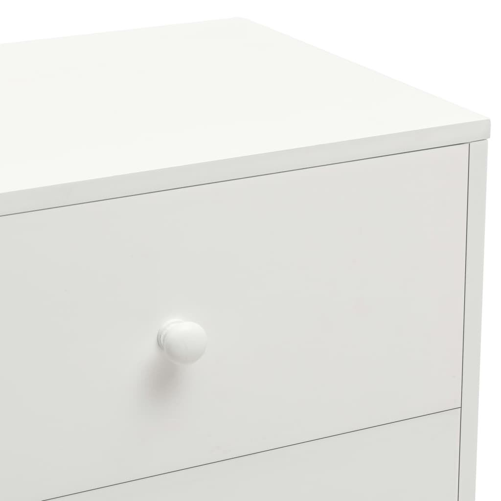 vidaXL Κομοδίνα 2 τεμ. Λευκά 40 x 30 x 50 εκ. από Μασίφ Ξύλο Πεύκου