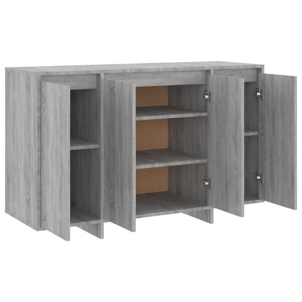 vidaXL Μπουφές Γκρι Sonoma 120 x 41 x 75 εκ από Μοριοσανίδα