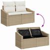vidaXL Σετ Καναπέ Κήπου με αποθήκευση 7 pcs Μπεζ Πολυ ράταν