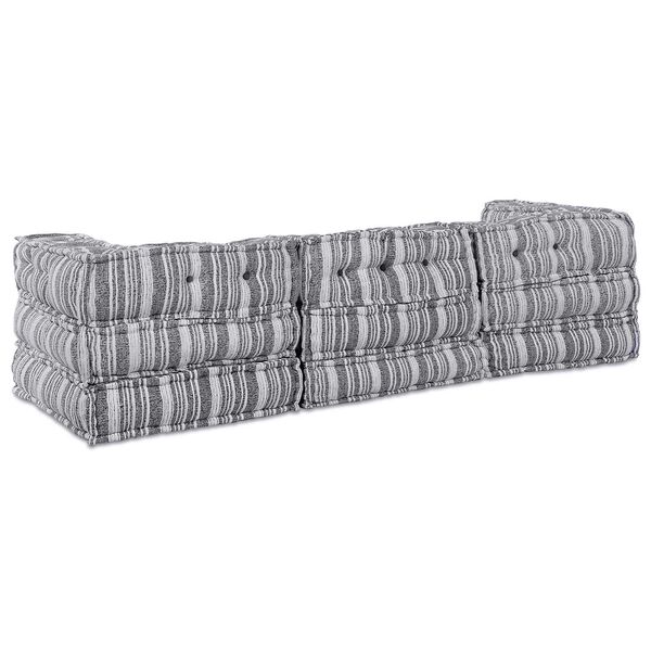 vidaXL Μοντέρνος Πούφ Σαλονιού 3 Θέσεων - Light Grey Fabric, Εύκολη Μετατροπή