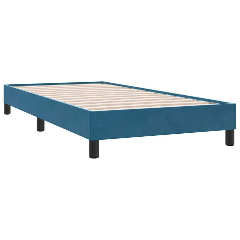 vidaXL Box Spring κρεβάτι με στρώμα σκούρο μπλε 80x210 εκ. Βελούδινο