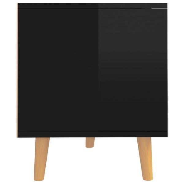 vidaXL Έπιπλο Τηλεόρασης Γυαλ. Μαύρο 90x40x48,5 εκ. Επεξεργασμένο Ξύλο