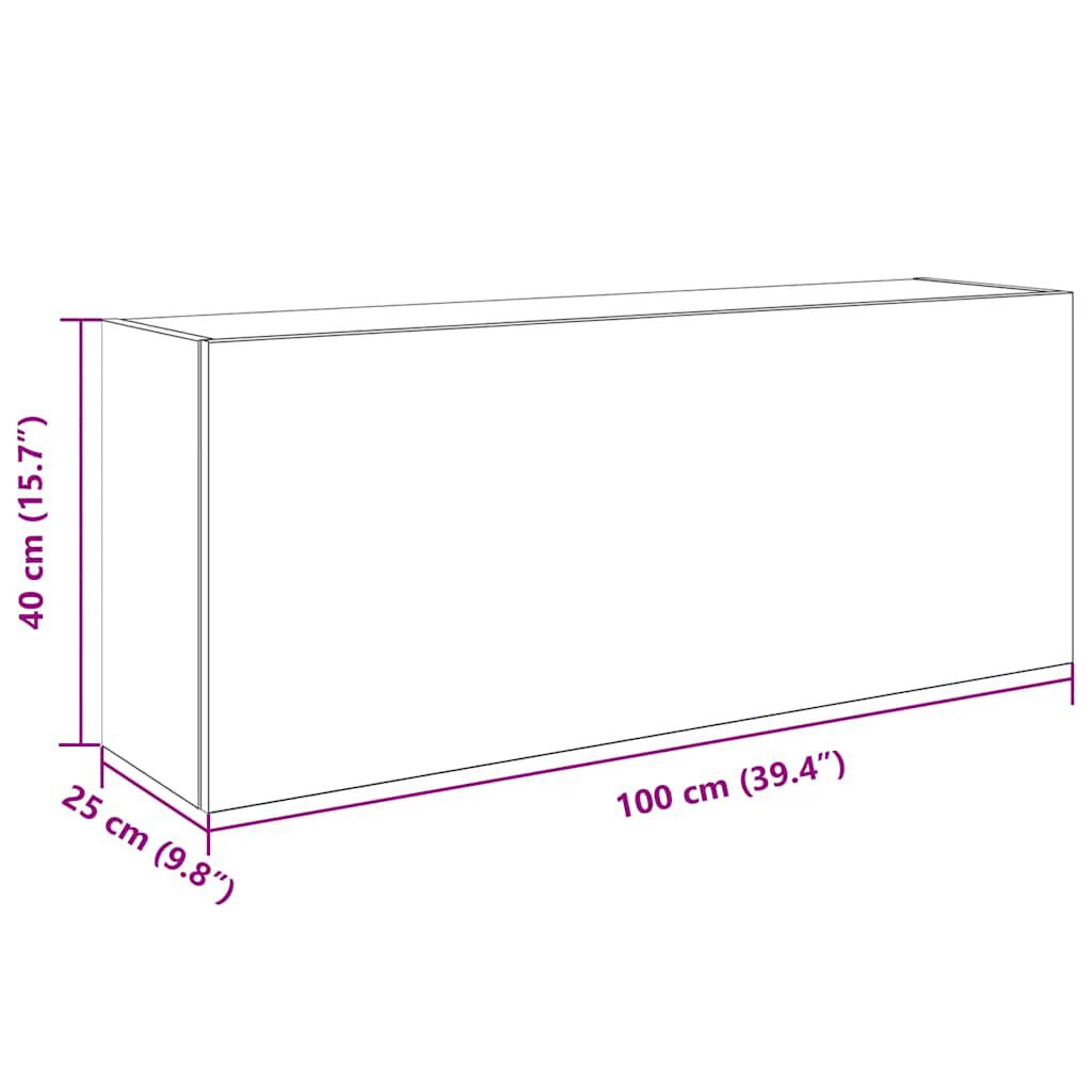 vidaXL Ντουλάπι τοίχου μπάνιου Μπετόν Γκρι 100x25x40 cm