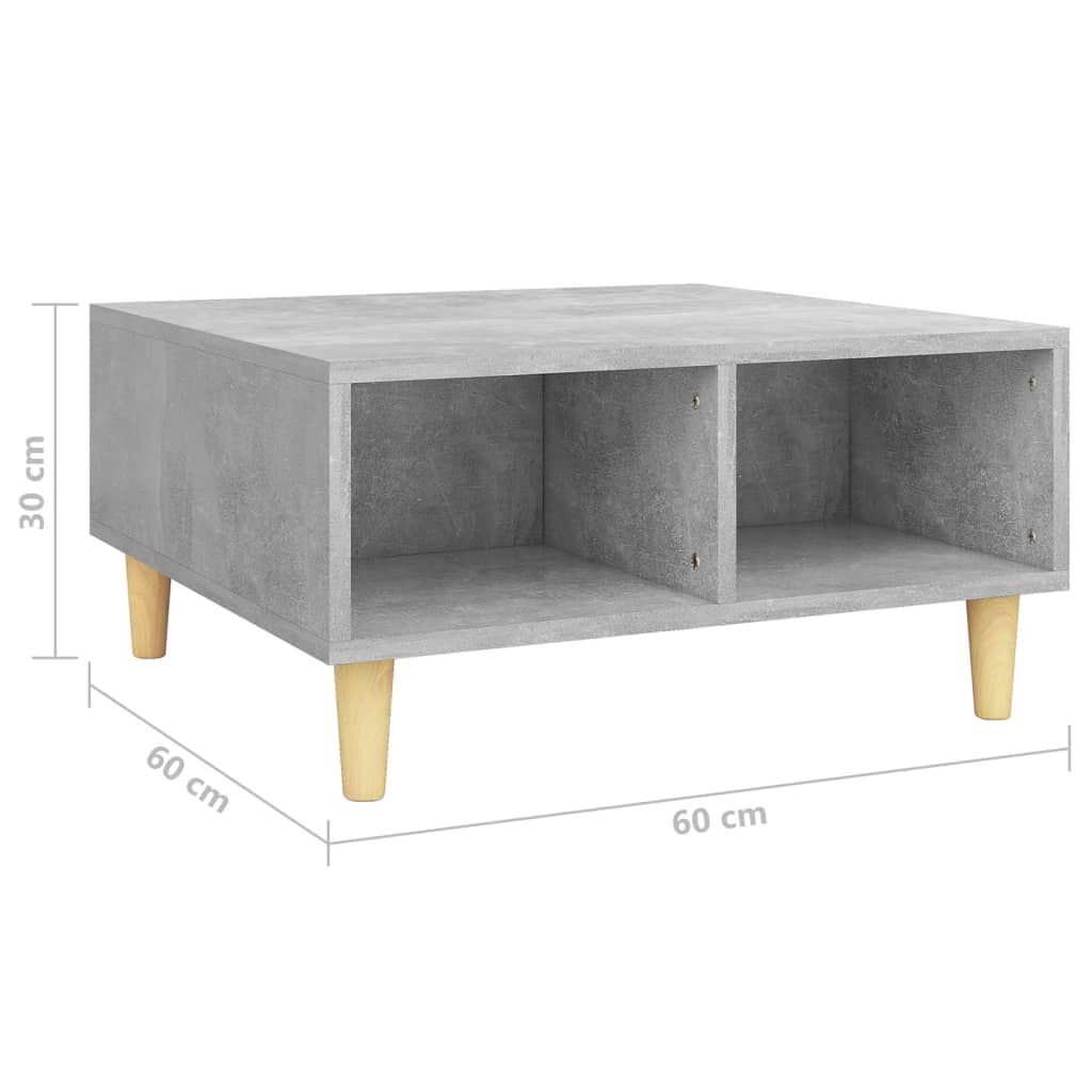 vidaXL Τραπεζάκι Σαλονιού Γκρι Σκυρ. 60x60x30 εκ. Επεξεργασμένο Ξύλο