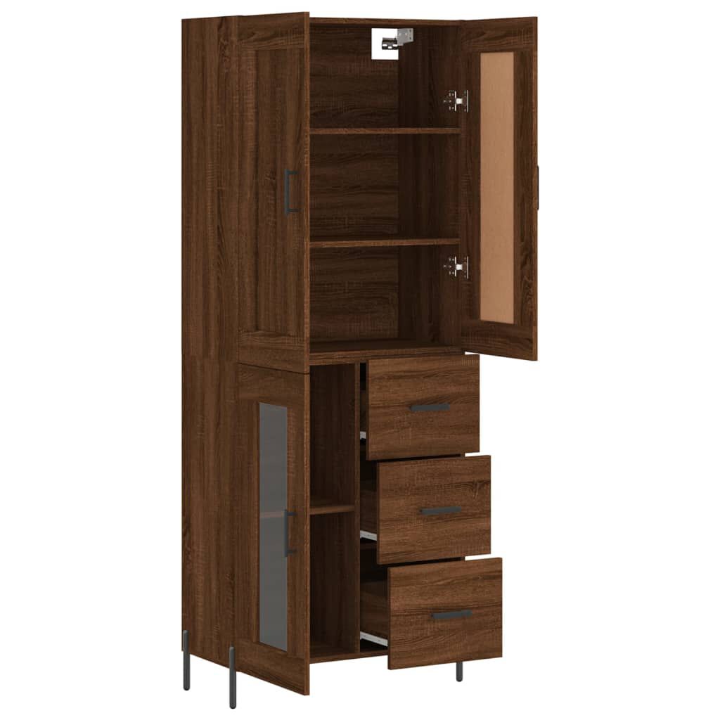 vidaXL Ντουλάπι Καφέ Δρυς 69,5 x 34 x 180 εκ. από Επεξεργασμένο Ξύλο