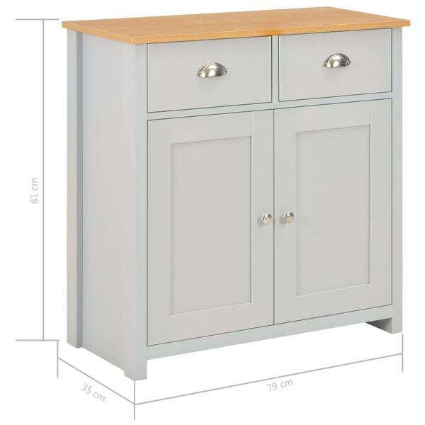 vidaXL Μπουφές Γκρι 79 x 35 x 81 εκ.
