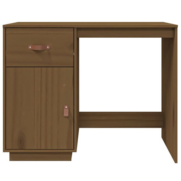 vidaXL Γραφείο Καφέ Μελί 95 x 50 x 75 εκ. από Μασίφ Ξύλο Πεύκου