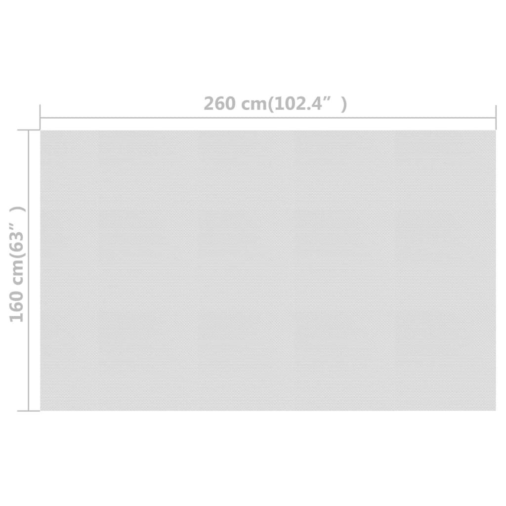 vidaXL Κάλυμμα Πισίνας Ηλιακό Γκρι 260x160 εκ. από Πολυαιθυλένιο