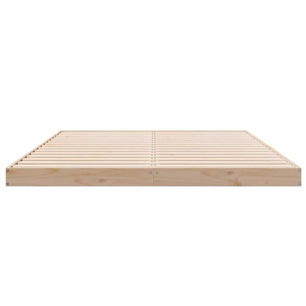 vidaXL Κρεβάτι δαπέδου Φυσικό 160 x 210 cm Μασίφ ξύλο πεύκου
