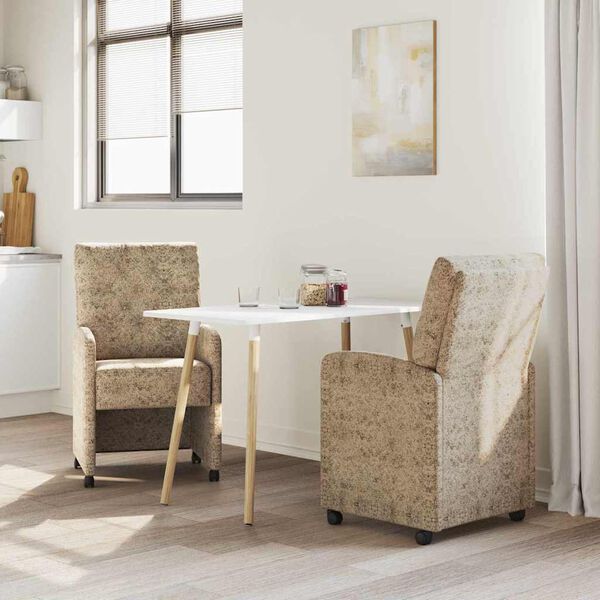 vidaXL Καρέκλες φαγητού με τροχούς 2 pcs Ανοιχτό γκρι 58 x 67 x 97 εκ