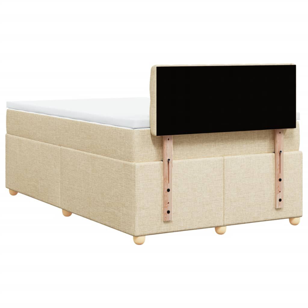 vidaXL Κρεβάτι Boxspring με Στρώμα Κρεμ 120x190 εκ. Υφασμάτινο