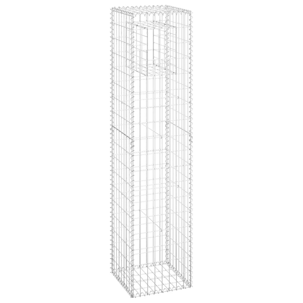 vidaXL Συρματοκιβώτια Στύλοι 2 τεμ. 40 x 40 x 180 εκ. Σιδερένιοι