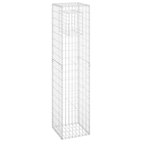 vidaXL Συρματοκιβώτια Στύλοι 2 τεμ. 40 x 40 x 180 εκ. Σιδερένιοι