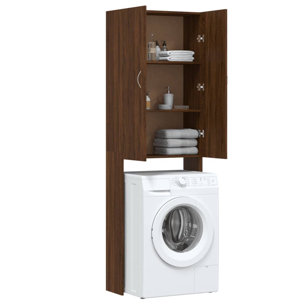 vidaXL Ντουλάπι Πλυντηρίου Καφέ Δρυς 64 x 25,5 x 190 εκ.