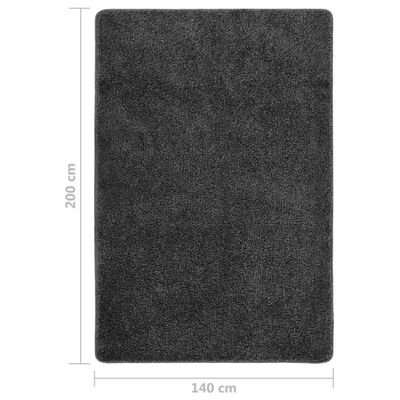 vidaXL Χαλί Shaggy Αντιολισθητικό Σκούρο Γκρι 140 x 200 εκ.