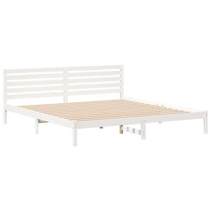 vidaXL Σκελετός Κρεβατιού Λευκό 180 x 210 cm Μασίφ ξύλο πεύκου